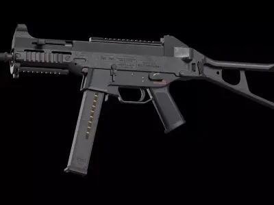 HK UMP 45 ACP - Flanged Barrel Edition STANDART PACK Low-poly 3D model