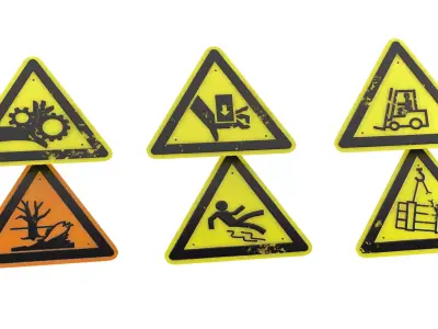 Sign Warning Package Low-poly 3D model
