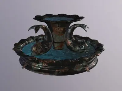 Fish Fountain Low-poly 3D model