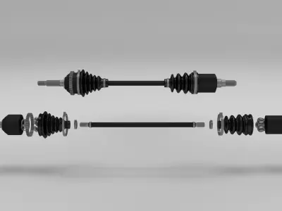 Exploded Half Axle 3D model