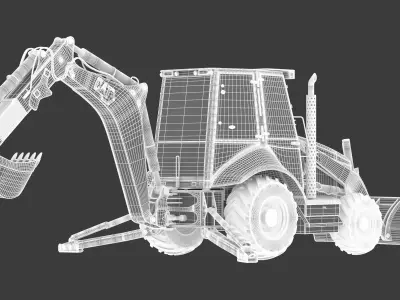 Cat 420F Backhoe Loader 3D model
