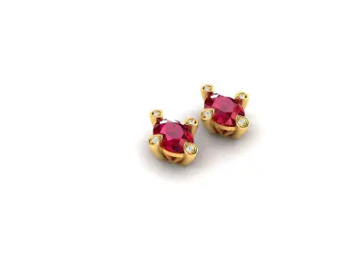 Women Oval Diamond Earrings 3dm STL OBJ FBX Render Details 3D print model