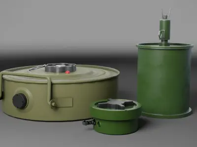 Landmines Low Poly 3d Model Low-poly 3D model