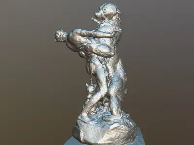 bear hunter statue 3D model