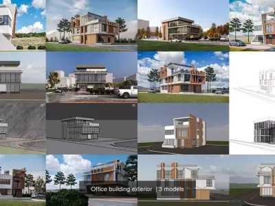 Office building exterior 3D Model Collection