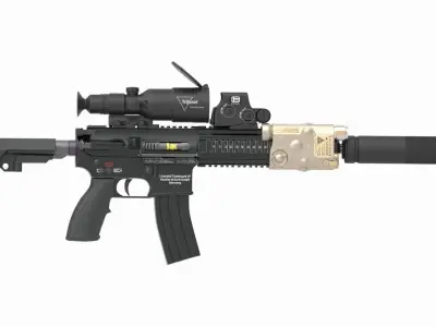 Gun Assault Rifle HK 416 3D model