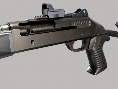 Benelli m4 shotgun pbr realistic weapon 3d model  Low-poly 3D model
