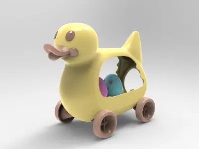 Duck and eggs 3D model