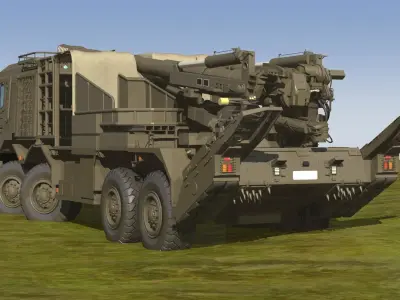 JGSDF type 19 155mm wheeled self propelled howitzer 3D model