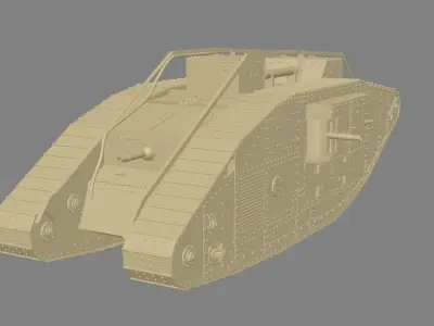 Mark IV  British tank of the First World War 3D model