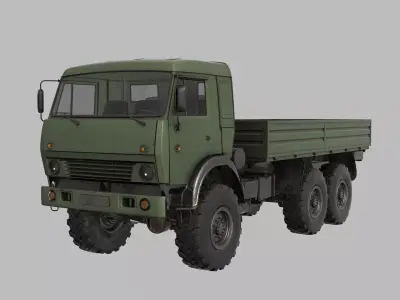  Military Truck Low-poly 3D model