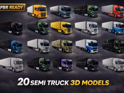 Ultimate Semi Truck 3D Collection 3D Model Pack