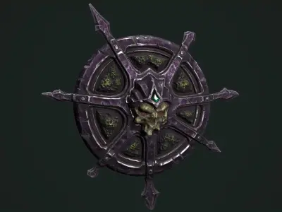 Undead shield Low-poly 3D model purchase