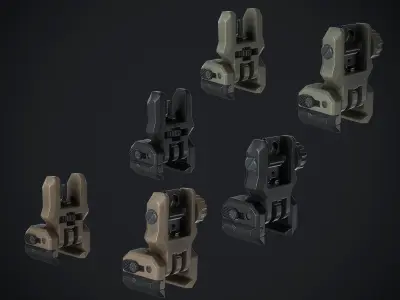 Command Arms Flip Rear Sight FRS Low-poly 3D model