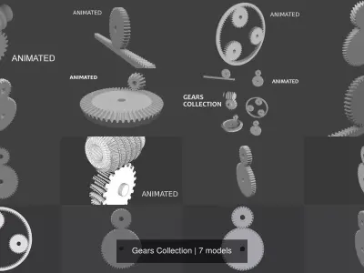 Gears Collection animated 3D Model Pack