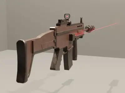 Military assault rifle 3D model