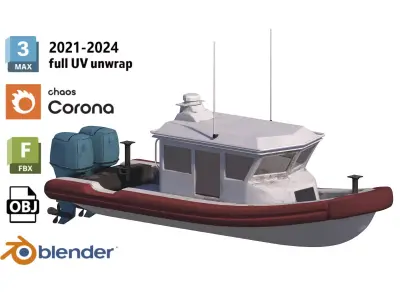 Tug Ship tugboat low poly Low-poly ap Low-poly 3D model