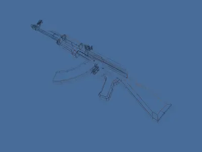 AK 47 Low-poly 3D model get