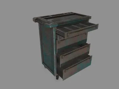 Cupboard metal cabinet with drawers Low-poly 3D model purchase