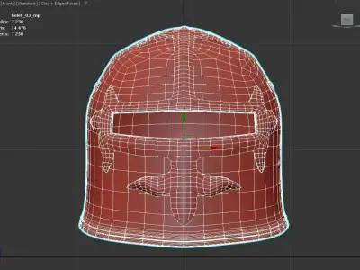 Medieval knight helmet warrior 3D model purchase