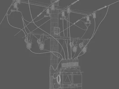 TELEPHONE  - UTILITY POLE  Low-poly 3D model