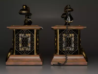 Retro Telephone - Game Ready  Low-poly 3D model