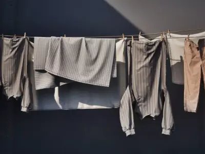 Drying Clothes  Semi-Procedural Hanging Clothes Tool 3D model