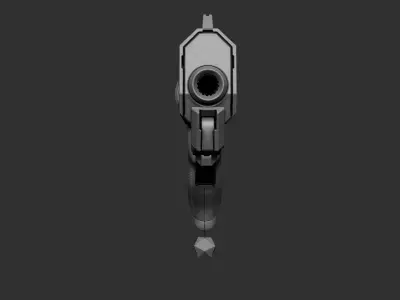  Revolver Zbrush HighPoly 3D model 3D model