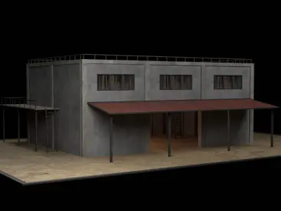 Industrial Building Low-poly 3D model buy
