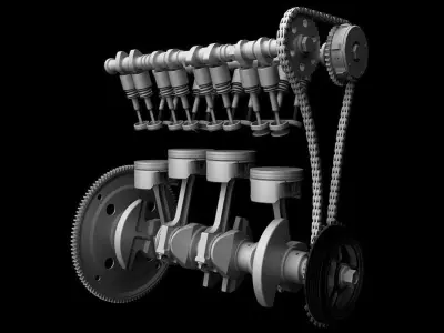 4POSITON ENGINE ANIMATION 3D model