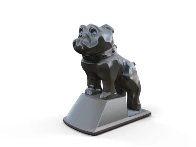 Hood vintage ornament dog 3D print model