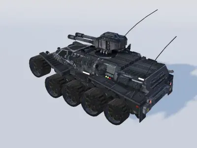 Military Vehicle Tech Turret Low Poly Low-poly 3D model