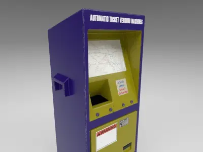 Automatic Ticket Vending Machine 3D Model Low-poly 3D model