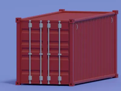 Cartoon Cargo Container Low-poly 3D model