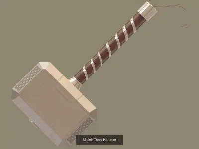 Thors weapon Mjolnir and Stormbreaker 3D Model Pack