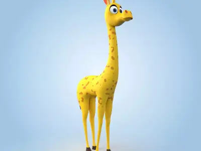 Giraffe cartoon 3D model