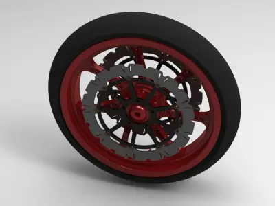 Motorcycle front wheel Free 3D model