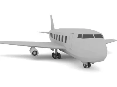 Commercial Plane Low Poly Low-poly 3D model