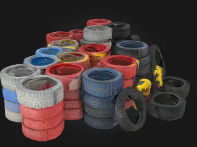 Tire Rainbow  Upcycled Joy for Playgrounds and Gardens 3D model