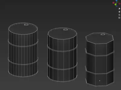Metal Barrel Pack Free low-poly 3D model