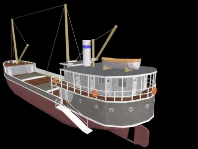 3D Ship Low Poly Low-poly 3D model