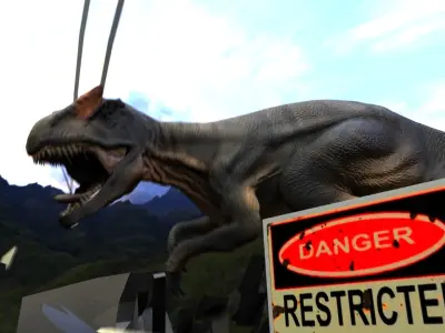 Allosaurus Rigged And Animated Low-poly 3D model