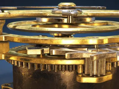 Tourbillon Mechanism PBR 3D model