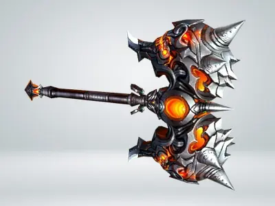 Hammer Weapon Low-poly 3D model