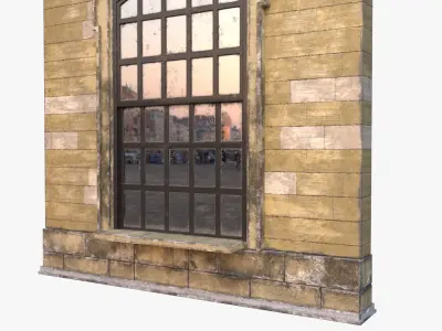 Brick Wall 0004 Low-poly 3D model