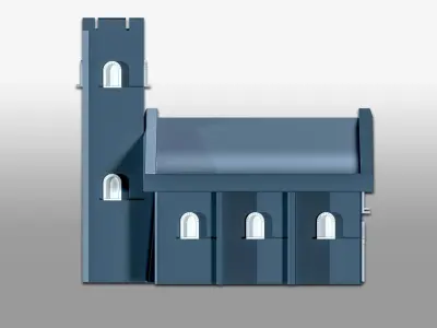 House With Tower Free Free 3D model
