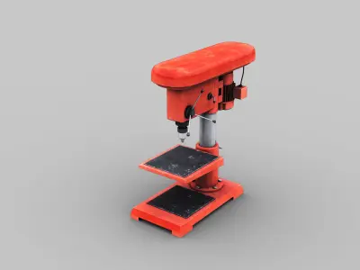 Bench drill lowpoly Low-poly 3D model