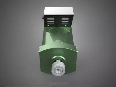 ELECTRICAL GENERATOR MOTOR ALTERNATOR DYNAMO TERMINAL BOX PULLEY 3D model