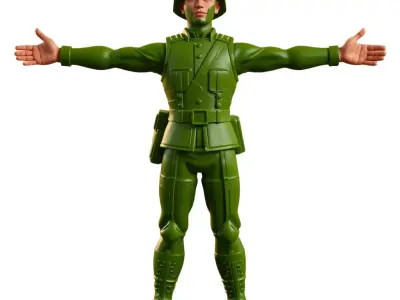 Green Soldier Figurine model pack Low-poly 3D model