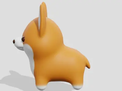 Cute corgi dog  3D model